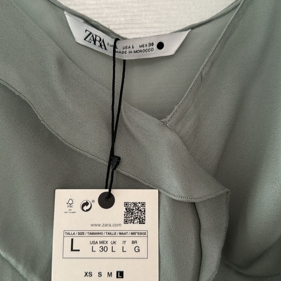 ZARA RUFFLE CAMISOLE BLOUSE TOP - Picture 2 of 3